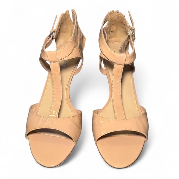 Via Spiga V-Lindsie Nude Patent Leather Strappy Sandals Size 11M Kitten Heels - Picture 8 of 8